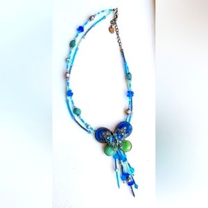 Vintage 🦋 Butterfly Beaded Necklace
